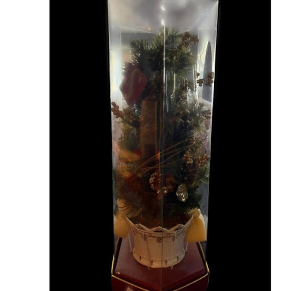 Lenox Say It With Silk Angel/Star Christmas Tree Pot Planter Bowl Gold Accents - Picture 5 of 5